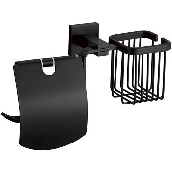 Держатель для туалетной бумаги и освежителя Savol S-L06551H, черный