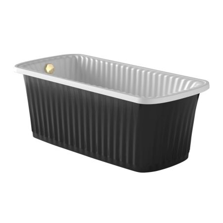 OLIVIA PANELLO Ванна 174x83хH66 см. белая, панель черная, слив/перелив золото, артикул 24266