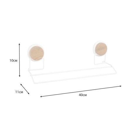 Полотенцедержатель FIXSEN MAGIC WHITE FX-47002, белый, коричневый, артикул FX-47002