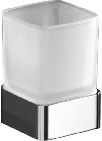 Gedy Lounge, настольный стеклянный стакан на металлическом основании, цвет хром, артикул 5498(13)