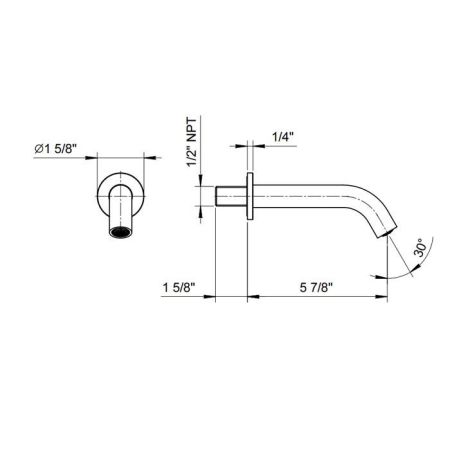 Fantini Nostromo Излив для ванны, настенный, цвет Matt British Gold PVD, артикул 50 P6 8432