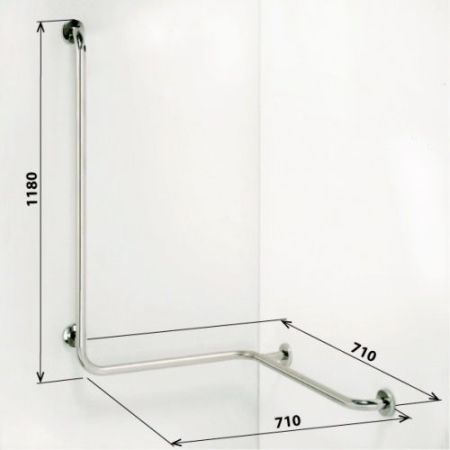 HELP Поручень для душа с вертикальным плечом -левый, мат