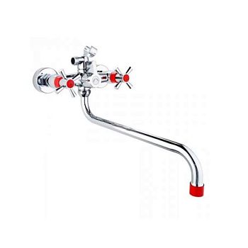 Смеситель для ванны PLstart PL2218-10, хром/красный