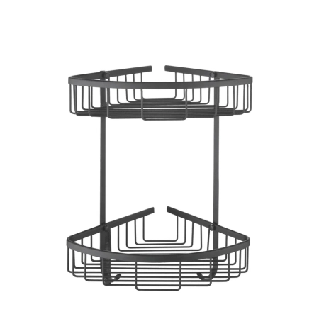 Полка металлическая угловая двухъярусная Rose RW12H, черный, артикул RW12H