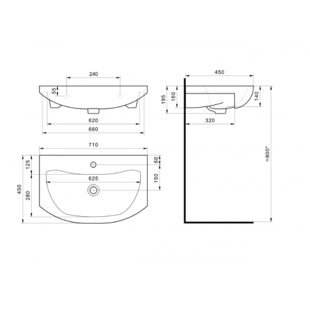 Умывальник VIGO (КСФ) Уют 55 с/о обр (Ц0000000399), артикул Ц0000000399