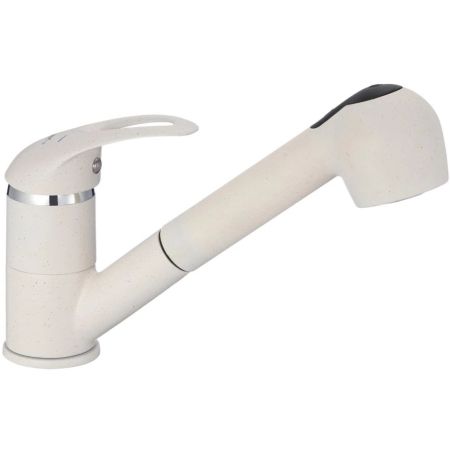 Смеситель для кухни с выдвижной лейкой Fmark FM6003W, белый