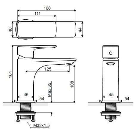 Смеситель для умывальника EXCELLENT Keria AREX.2001CR (хром), артикул AREX.2001CR