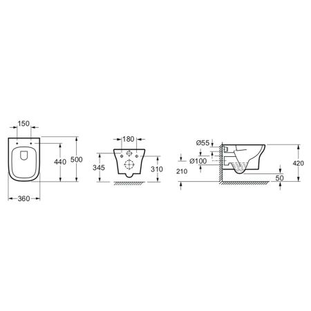 Подвесной унитаз Lavinia Boho Bristol Rimless 3305002R