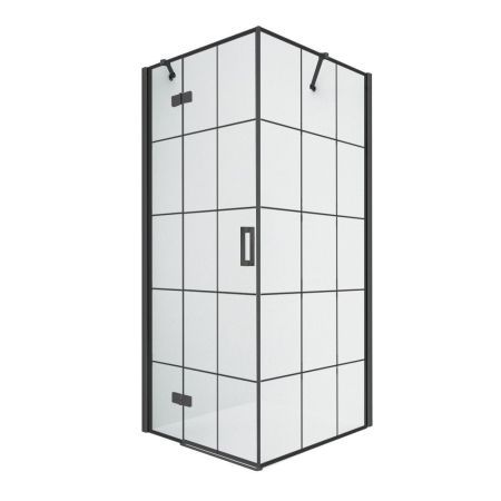 Душевое ограждение NEW TRENDY NEW RENOMA BLACK L 100x80x195 D-0380A/D-0164B (черный), артикул D-0380A/D-0164B