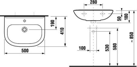 Раковина Jika Olymp 50 8.1061.1.000.104.9 Белая