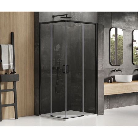 Душевое ограждение NEW TRENDY PRIME BLACK 90x100x200 D-0314A/D-0317A (черный)