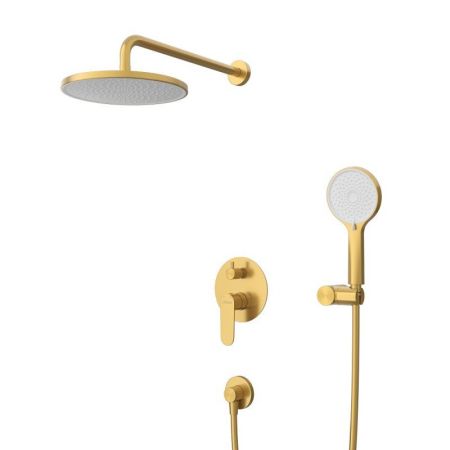 STYLUS-DSET-IN Душевой комплект встраиваемый (смеситель встраиваемый, верхний душ, ручной душ со шлангом, штуцер с держателем), сатин, артикул STYLUS-DSET-IN