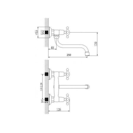 Смеситель для кухни настенный D-Lin D141811, хром