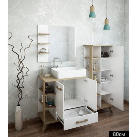 Зеркало Sanflor Ингрид 80 С000005875 Белое, артикул С000005875