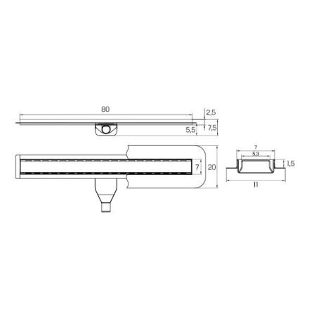Душевой трап NEW TRENDY VIMO 80 см OL-0039 (нерж. сталь), артикул OL-0039