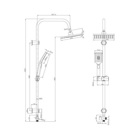 Душевой гарнитур G.Lauf UST-1090YB, черный, артикул UST-1090YB