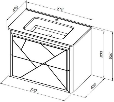 Тумба под раковину Allen Brau Paris 80 1.360001.AM антрацит матовый, артикул 1.360001.AM