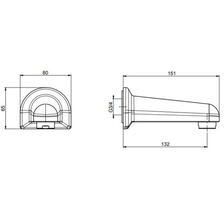 FIMA|Carlo Frattini Wellness Излив для настенного монтажа, длина 130 мм., цвет хром, артикул F2040CR