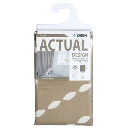 Штора для ванной комнаты FIXSEN DESIGN FX-1512, коричневый, артикул FX-1512