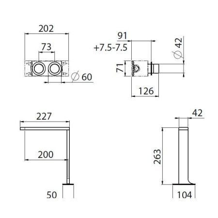 Внутрення часть, Carimali, для смесителя на 2 отверстия, артикул W2500