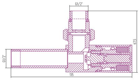 Вентиль угловой (цилиндр) G 1/2" НР х G 1/2" НР (Без покрытия) Вентиль угловой (цилиндр) G 1/2" НР х G 1/2" НР (Без покрытия)