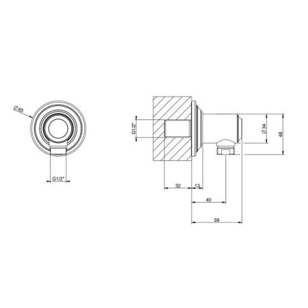GESSI VENTI20 Подвод воды, цвет Finox Brushed Nickel, артикул 65169#149