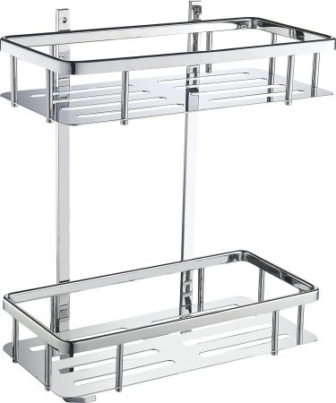 Полка для ванной 2-х ярусная WONZON & WOGHAND, Хром (WW-4141)