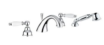 Emmevi Deco Ceramic, смеситель с ручным душем на борт ванны, цвет хром