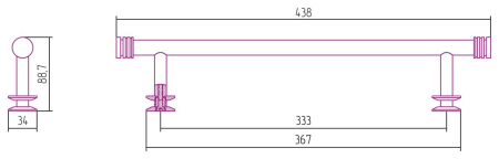 Полка, Сунержа, прямая, длина, мм-370, внешние габариты: ширина, мм-438, глубина,мм-89, высота,мм-34, назначение-для водяных и электрических, материал-нержавеющая сталь, цвет-золото