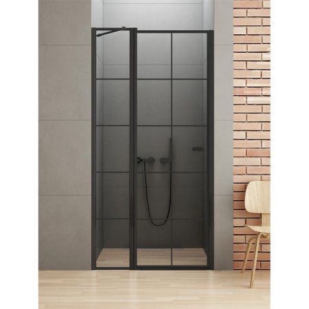 Дверь в нишу NEW TRENDY NEW SOLEO BLACK одинарная 90x195 D-0279A (черный), артикул D-0279A
