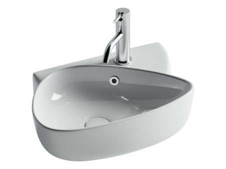 Раковина подвесная с отверстием под смеситель, 495x350x155, цвет белый, артикул CN5049