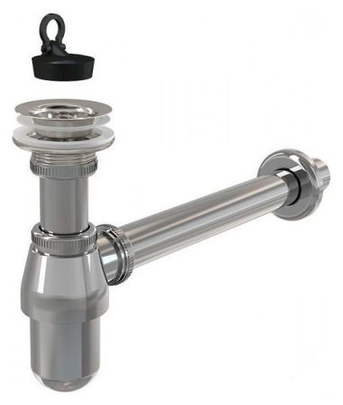 Сифон для раковины ALCAPLAST  DN32 с донным клапаном 5/4″ A437 (хром), шт, артикул A437