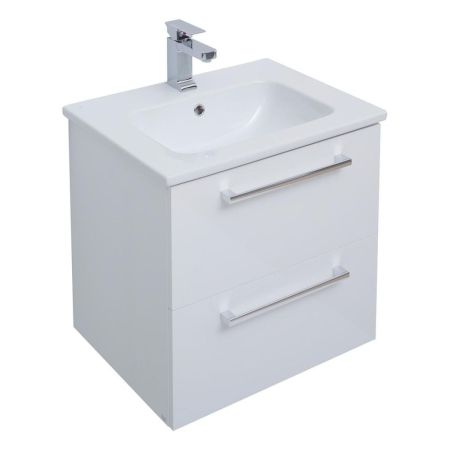 Тумба с раковиной подвесная Dreja Gio 60 см, белый, артикул 77-0101W-com