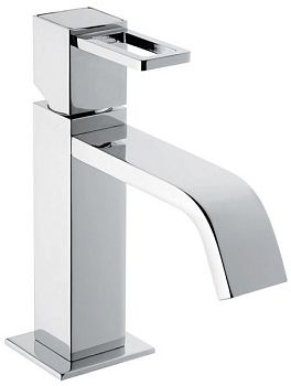 Emmevi Siris, однорычажный смеситель для раковины, ручка со стержнем (излив 13 см), с донным клапаном click-clack, цвет хром