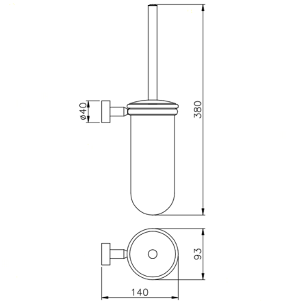 Nicolazzi Accessori bagno Minimale  Туалетный ёршик настенный, цвет: хром, артикул 1490MCR