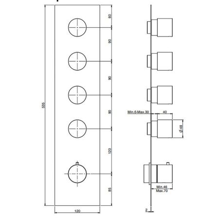 Внутренняя часть, Fima Carlo Frattini, Fimathermbox, назначение-смеситель для душа термостатический, артикул F2464