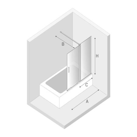 Шторка для ванны NEW TRENDY SMART 110 см EXK-4097 (хром), артикул EXK-4097
