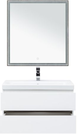 Мебель для ванной Aquanet Беркли 80 белый/дуб рошелье (зеркало дуб рошелье), артикул 00258969