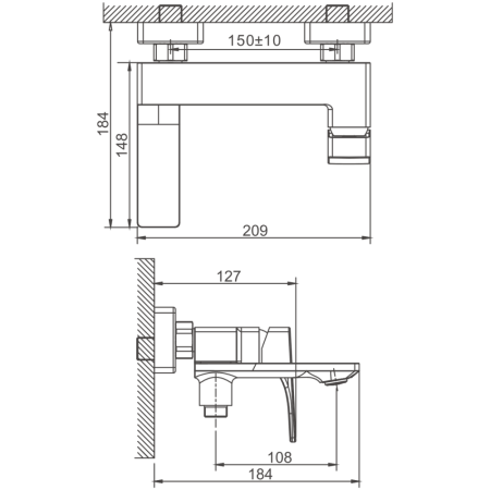 Смеситель для ванны BELZ цвет: хром (B60709), артикул B60709