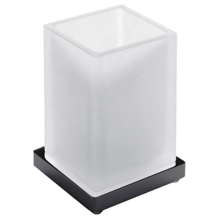 Colombo Look Стакан настольный, цвет: чёрный матовый/матовое стекло, артикул B1641.NM-VAN