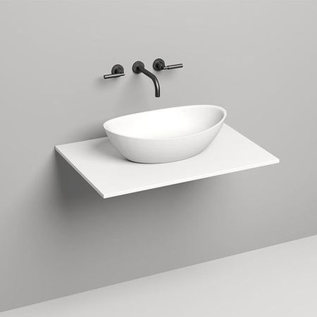 SALINI Столешница 800х500х15 мм, из материалв S-Stone, цвет белый матовый, артикул 200121M