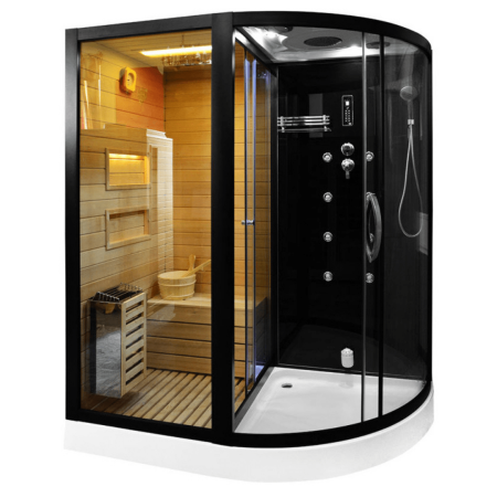 Сауна LUGANO Nero-L Black комбинированная 2в1 Cerutti SPA 1800x1100x2230, артикул CT8343