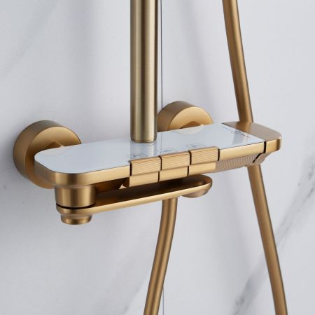 Душевая система Shevanik S4726G, золотой сатин