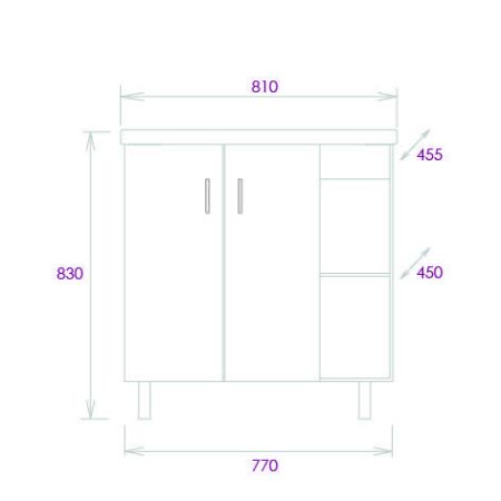 Тумба Onika Тимбер 80 напольная, серая мат./дуб сонома (ум. Фостер-80/Como-80), артикул 108053