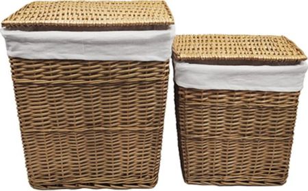 Корзина для белья WasserKRAFT Ammer 45x33x52 WB-370-L с крышкой Коричневая, артикул WB-370-L