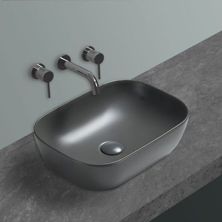 Раковина керамическая Vincea VBS-102MA, 455*325*135, накладная, цвет антрацит матовый, артикул VBS-102MA