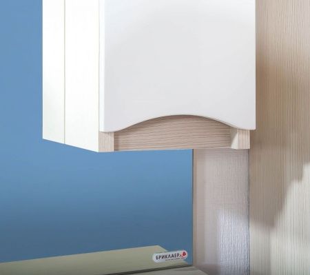 Зеркало со шкафом Бриклаер Токио 80 с подсветкой L Венге Белый глянец