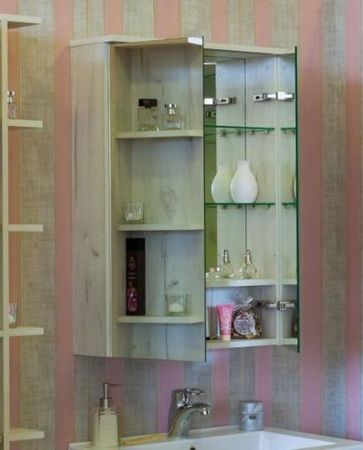 Зеркальный шкаф Sanflor Чикаго 75 С000005829 Дуб крафт белый, артикул С000005829