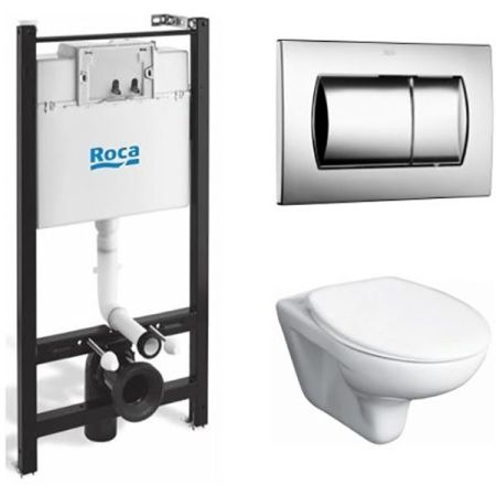 ПЭК  ROCA MATEO 893100010 (инсталл. + унитаз подвесной + сид. SoftClose + клавиша), шт, артикул 893100010