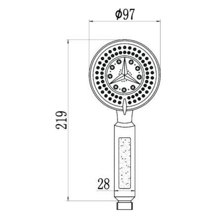Душевая лейка Savol S-OPA002, хром, артикул S-OPA002